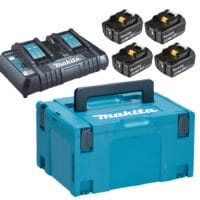 PACK 4 BATTERIES 6Ah 18v CHARGEUR DOUBLE MAKPAC