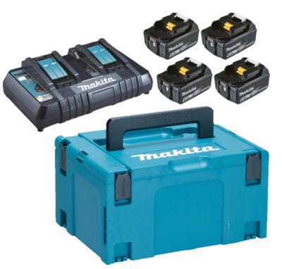 PACK 4 BATTERIES 6Ah 18v CHARGEUR DOUBLE MAKPAC